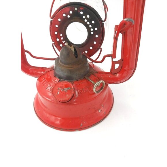Vintage Dietz No. 20 Junior Red Kerosene Railroad Lantern Lamp - Picture 9 of 9